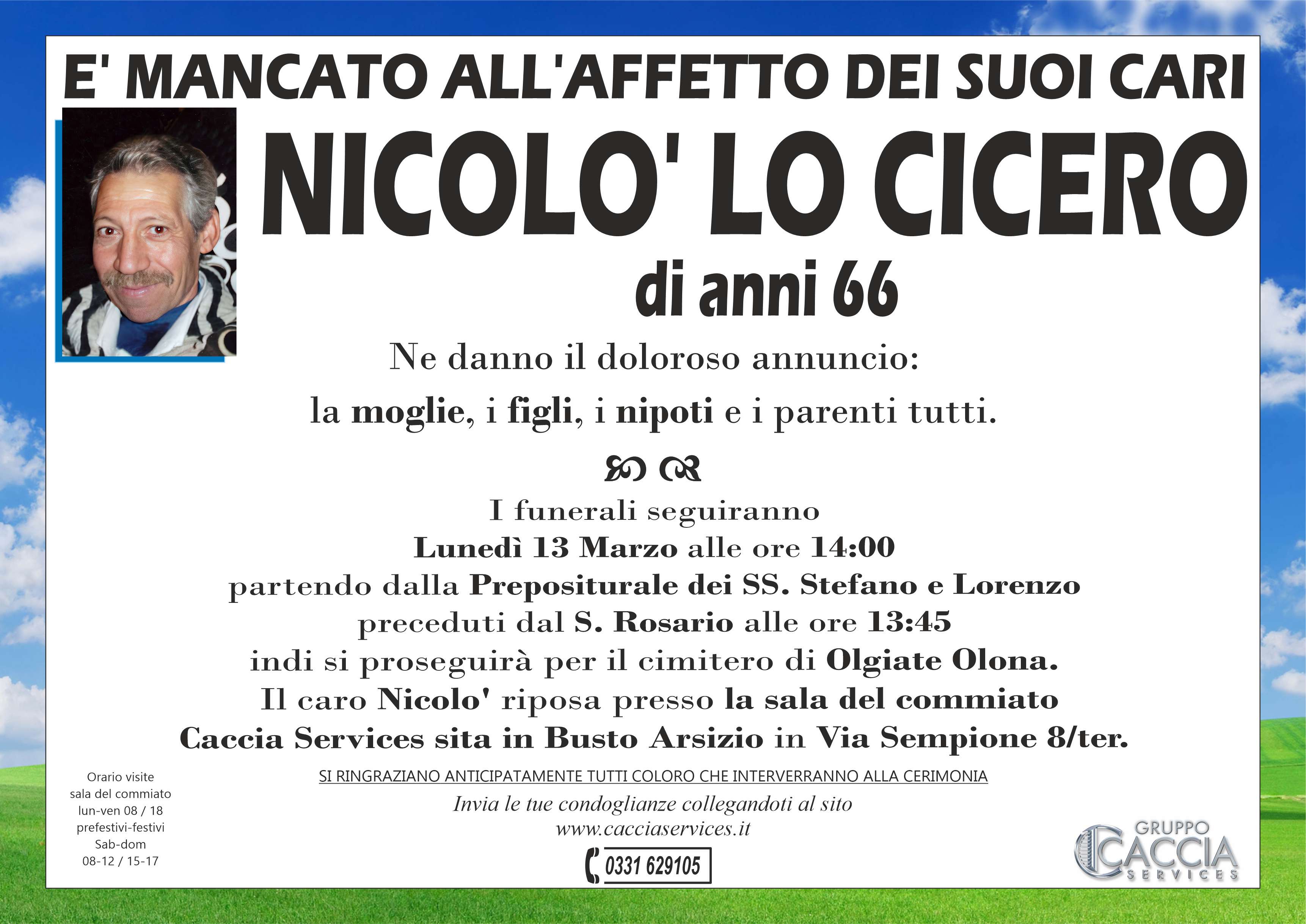 Condoglianzeonline.it il portale dedicato ai necrologi - LO CICERO